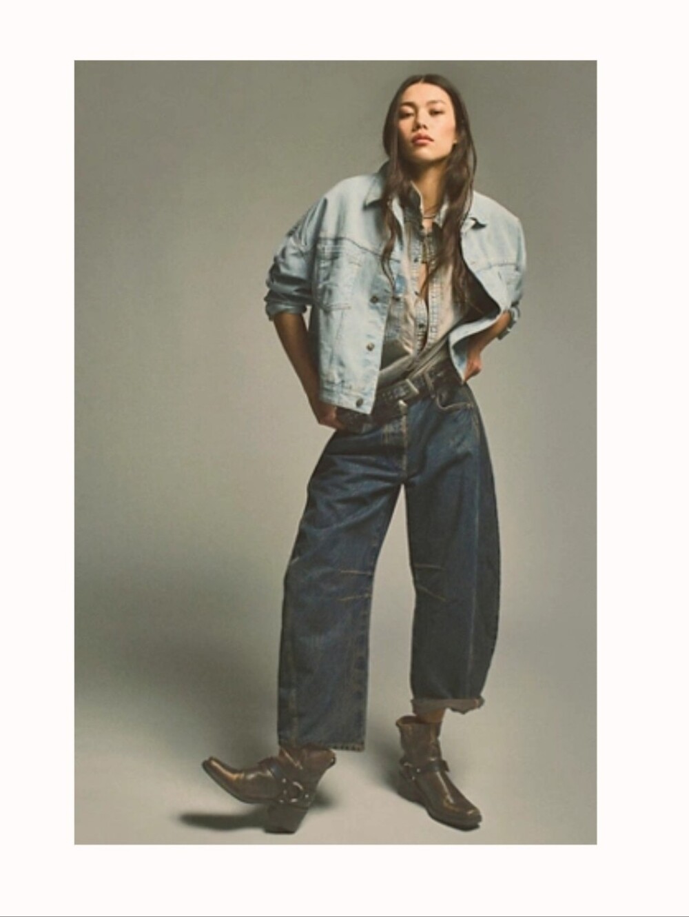 NWOT We The Free Good Luck/Lucky You Mid Rise Barrel Jeans Lan Indigo